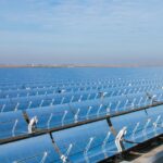 a solar panels on a field